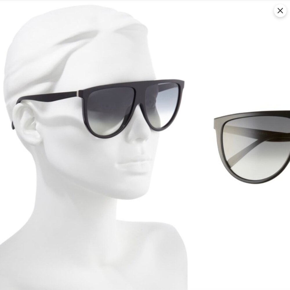 Celine 62cm Oversize Shiny Black Sunglasses - Picture 2 of 13